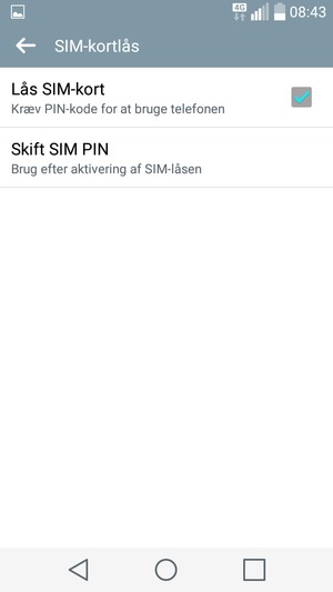 Vælg Skift SIM PIN