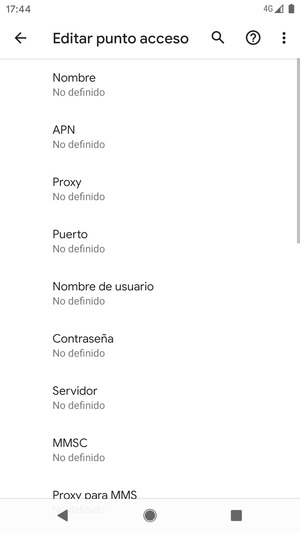 Introduzca la información de Internet