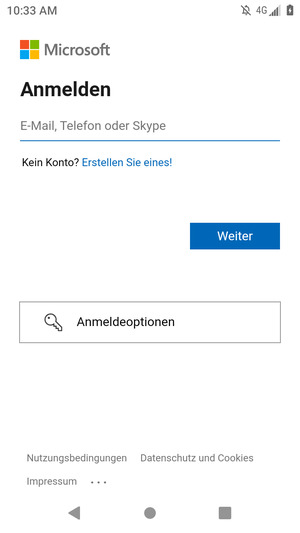 Geben Sie Ihre E-Mail-Adresse ein und wählen Sie Weiter