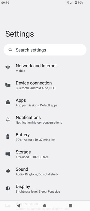 Select Network and Internet