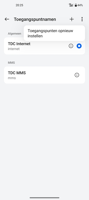 Selecteer Toegangspunten opnieuw instellen