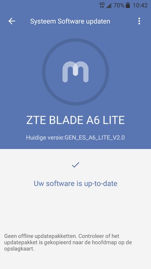 Als uw telefoon up-to-date is, zult u het volgende scherm zien