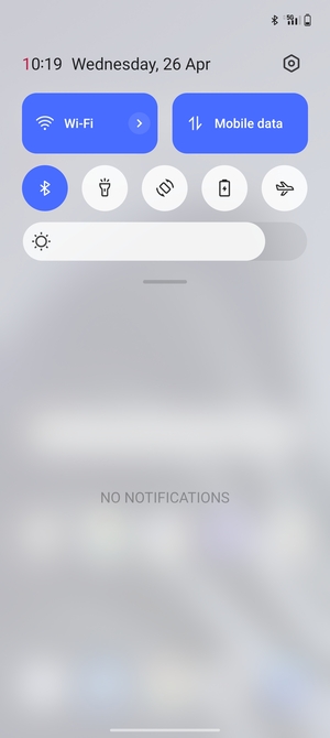 Slide down the top menu again