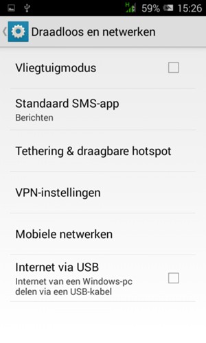 Selecteer Mobiele netwerken
