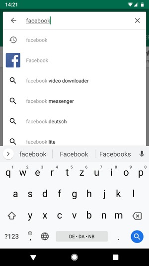 Geben Sie den Namen der App ein und wählen Sie Suchen