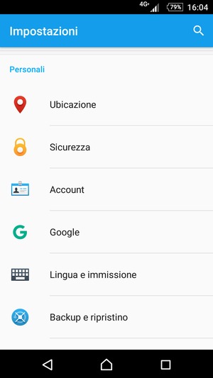 Scorri e seleziona Sicurezza