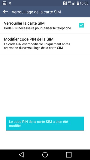 Votre Code PIN de la carte SIM a été modifié