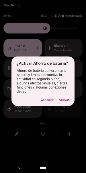 Seleccione Activar
