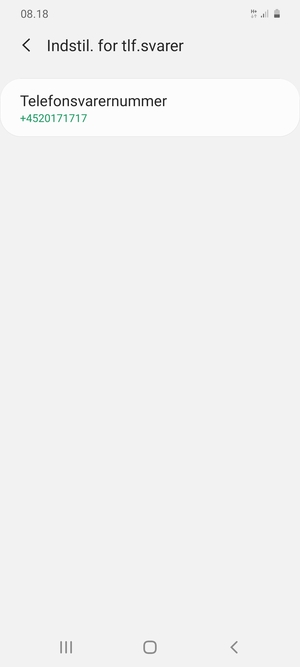Vælg Telefonsvarernummer