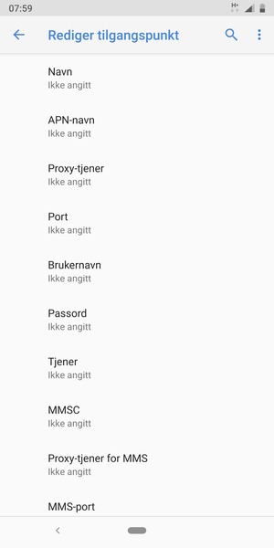 Skriv inn internett-informasjon