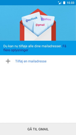 Vælg Tilføj en mailadresse