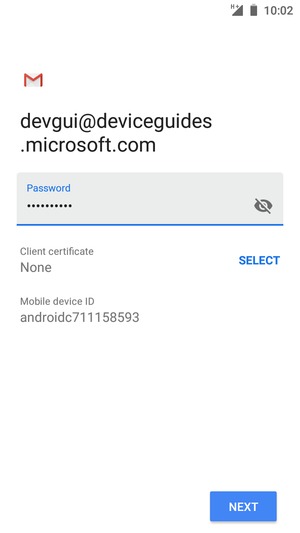 Enter your password and select NEXT