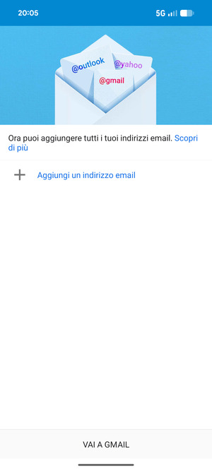 Seleziona Aggiungi un indirizzo email