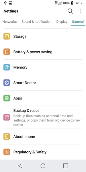Scroll to and select Backup & reset