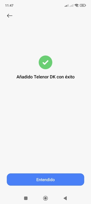 Seleccione Entendido