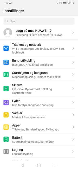 Velg Trådløst og nettverk