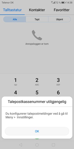 Hvis personsvar ikke er innstilt, velg OK