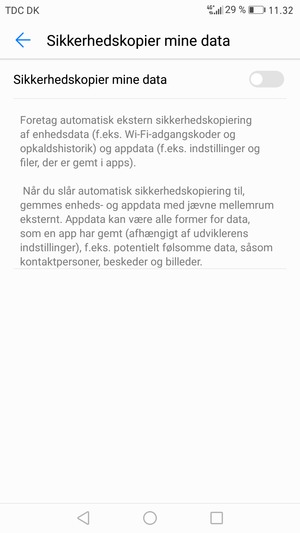 Aktiver Sikkerhedskopier mine data