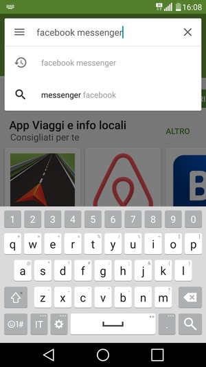 Inserisci il nome dell'app e seleziona Cerca
