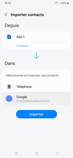 Sélectionnez Importer
