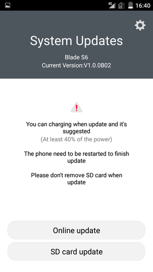 Select Online update