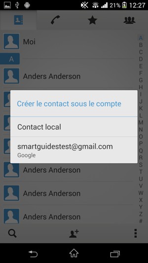 Sélectionnez votre compte