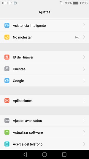 Desplácese y seleccione Ajustes avanzados