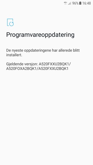 Hvis telefonen din er oppdatert, vil du se følgende skjermbilde