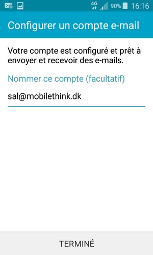 Donnez un nom à votre compte et sélectionnez TERMINÉ