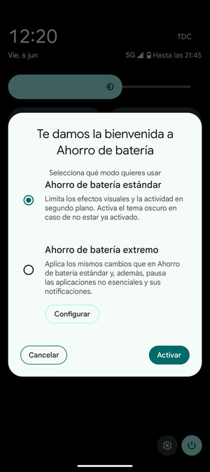 Seleccione Activar
