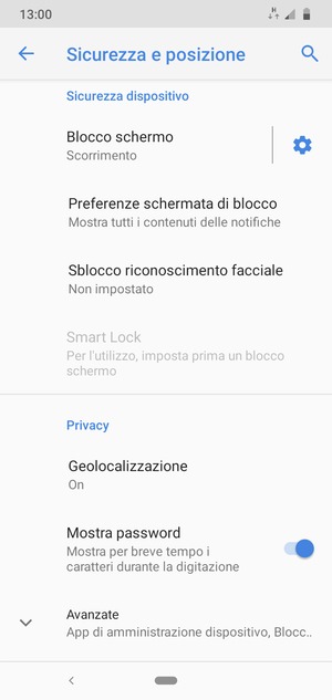 Scorri e seleziona Geolocalizzazione