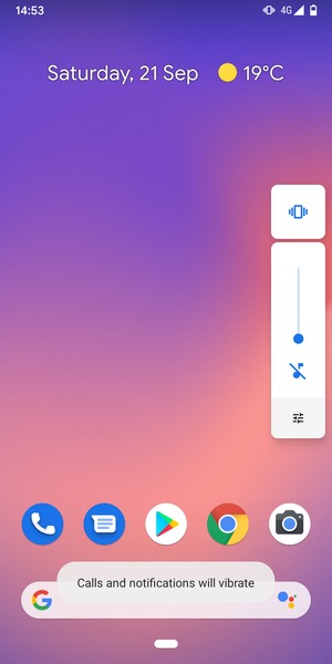 Select Vibration to change to mute mode