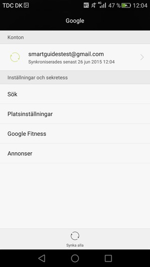 Tryck på ditt konto