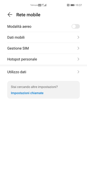 Seleziona Dati mobili