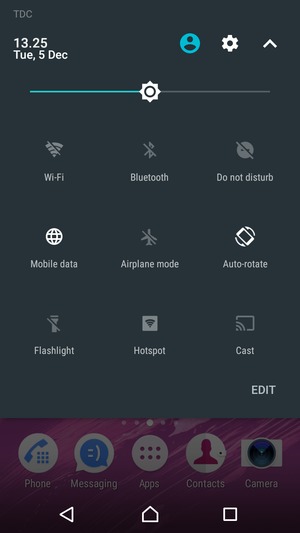 Adjust brightness to the required level