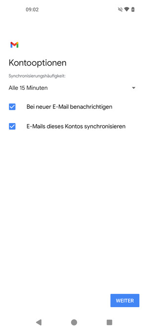 Wählen Sie WEITER