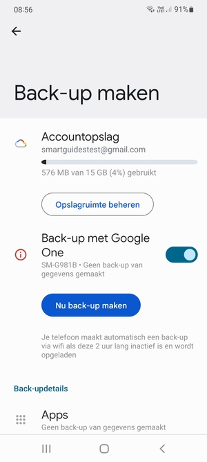 Selecteer Accountopslag