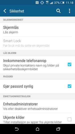 Velg Skjermlås