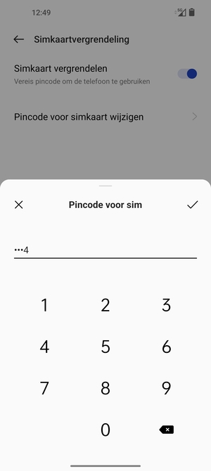 Voer uw Oude sim-pincode in en selecteer OK