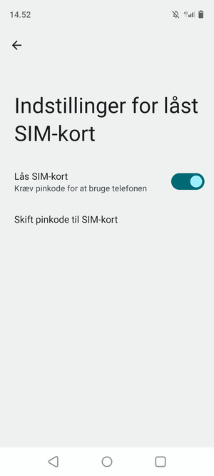 Vælg Skift pinkode til SIM-kort