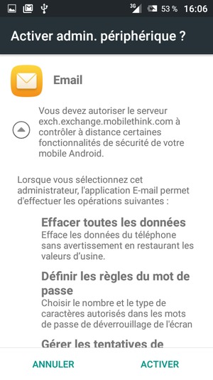 Sélectionnez ACTIVER