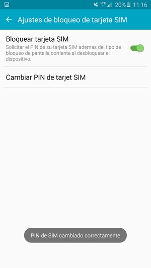 El PIN de SIM ha sido cambiado