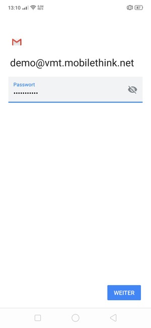 Geben Sie Ihre Passwort ein und wählen Sie WEITER