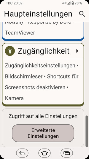 Scrollen Sie und wählen Sie Erweiterte Einstellungen