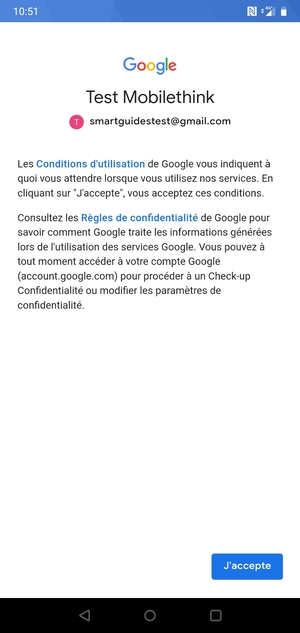 Sélectionnez J'accepte