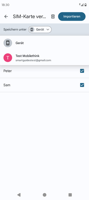Wählen Sie Ihr Google Konto