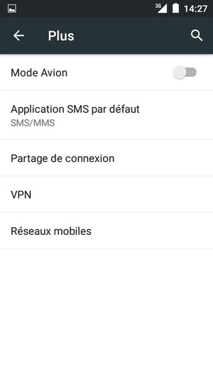 Sélectionnez Réseaux
mobiles
