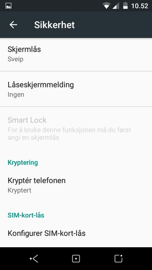 Velg Skjermlås