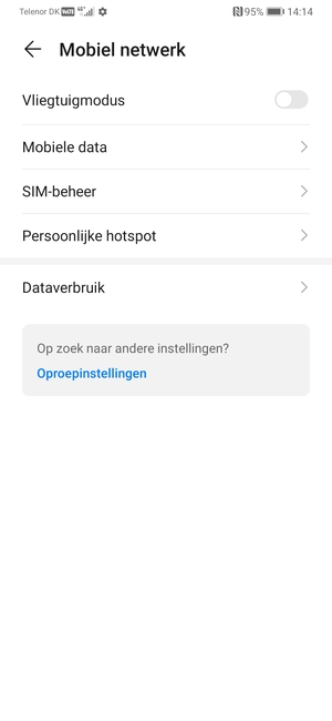 Selecteer Mobiele data