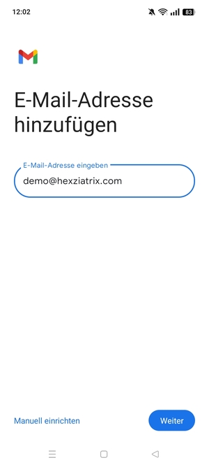 Geben Sie Ihre E-Mail-Adresse ein und wählen Sie Weiter